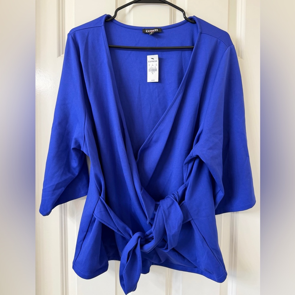 Express - Women's Blue Wrap Top - XL - NWT!